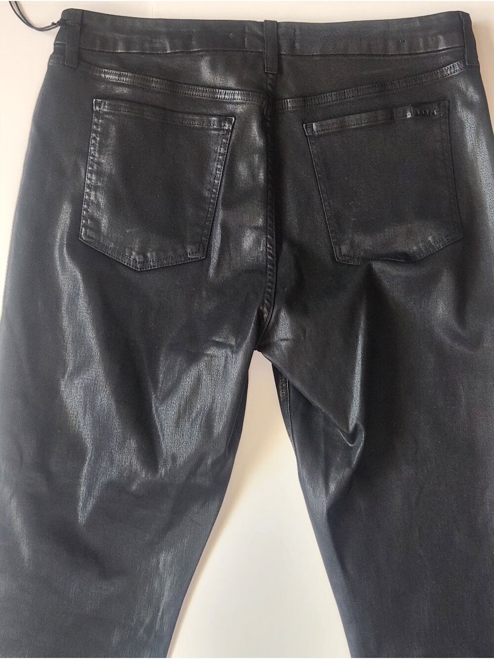 Jen7 by 7 For All Mankind Coated Ankle Straight Leg Jeans in Black - Size 14 - Picture 11 of 13